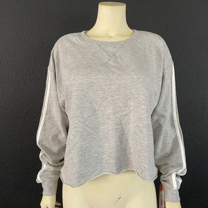 NWT Colsie Stripe Long Sleeve Sweater Heather Grey - Small